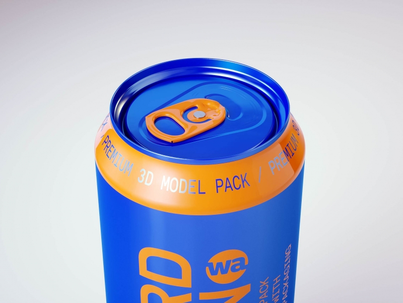 6 Shrink Film pack with Beer Can 500ml  v2 (WITHOUT WRINKLES) premium 3d packaging model pack