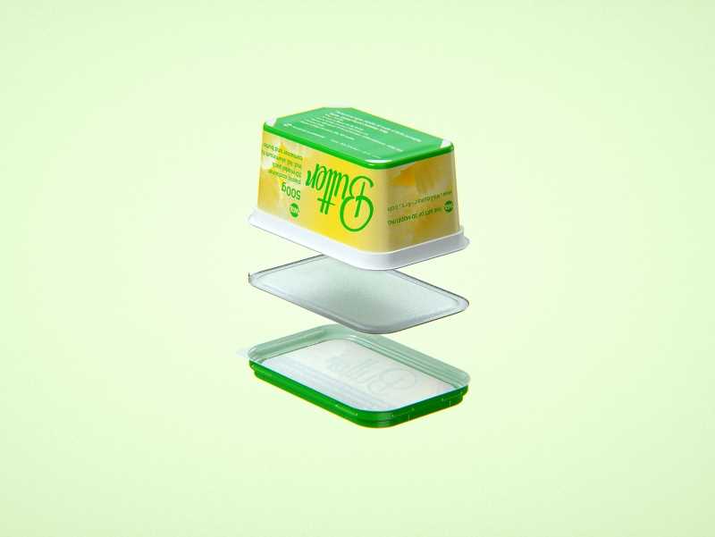 Butter Plastic Container Packagin 3D model pack 500g
