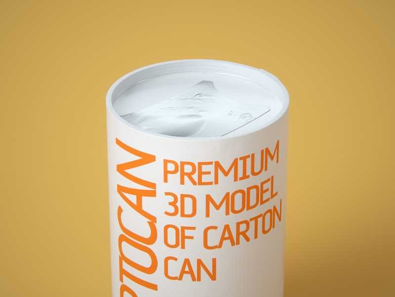 Packaging 3D model of carton can Cartocan 150ml