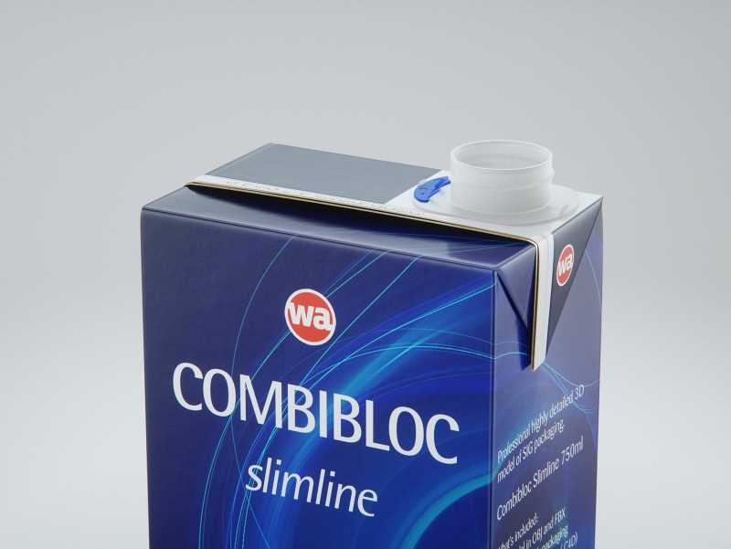 Packaging 3D model of the SIG Combibloc Slimline 750ml with combiSwift