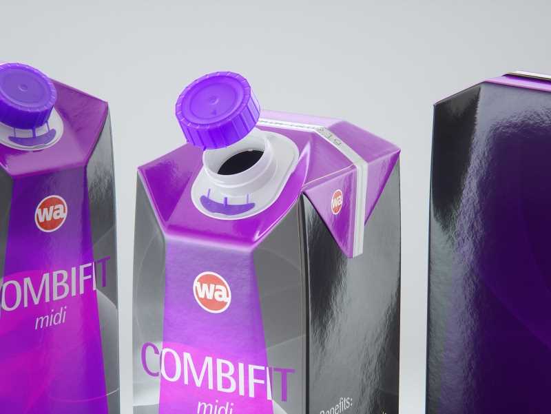 SIG combiFit Midi 1000ml with combiSwift closure packaging 3D model