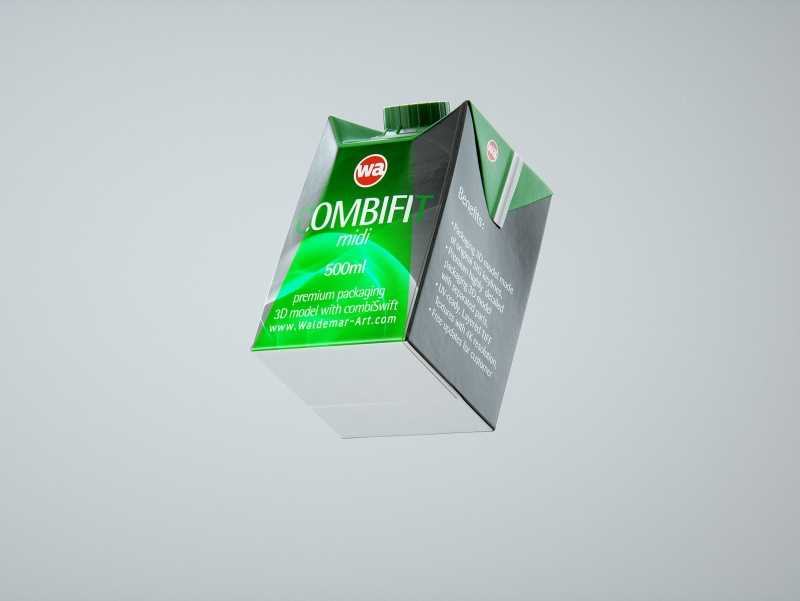 SIG combiFit Midi 500ml with combiSwift closure packaging 3D model
