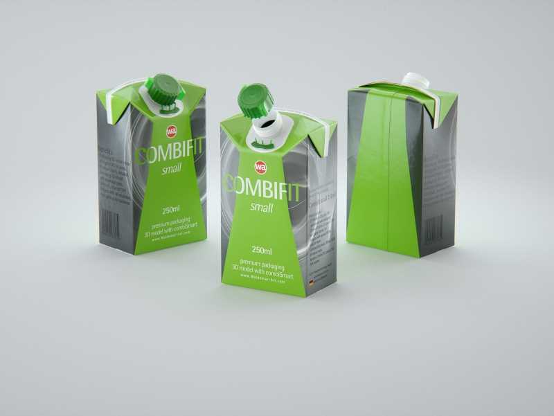 SIG combiFit Small 250ml with combiSmart closure packaging 3D model