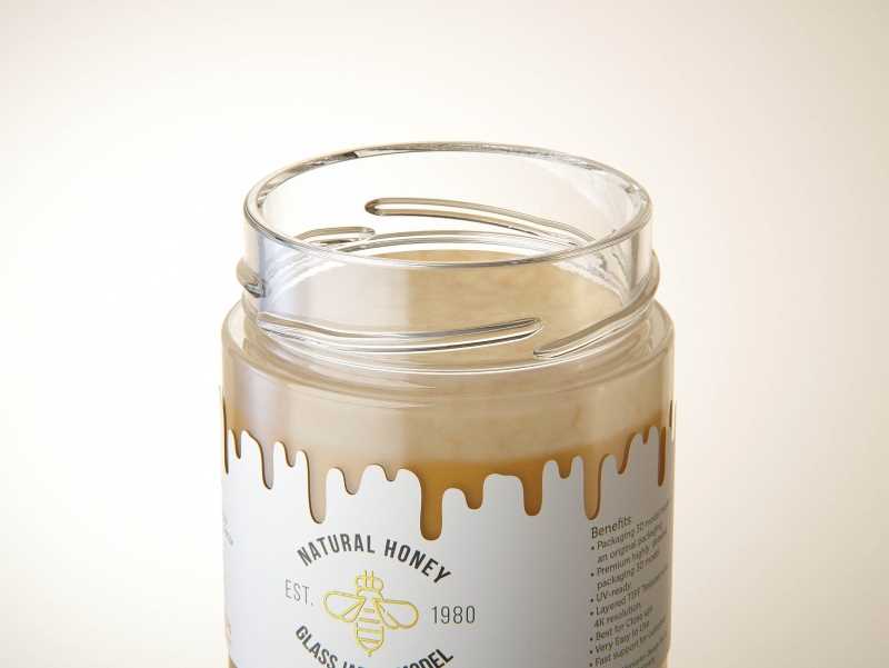Danish Honey Glass Jar 225g packaging 3d model