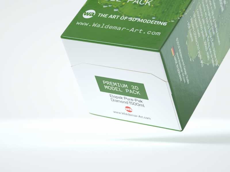 Elopak Pure-Pak Diamond 1500ml Premium packaging 3D model pack
