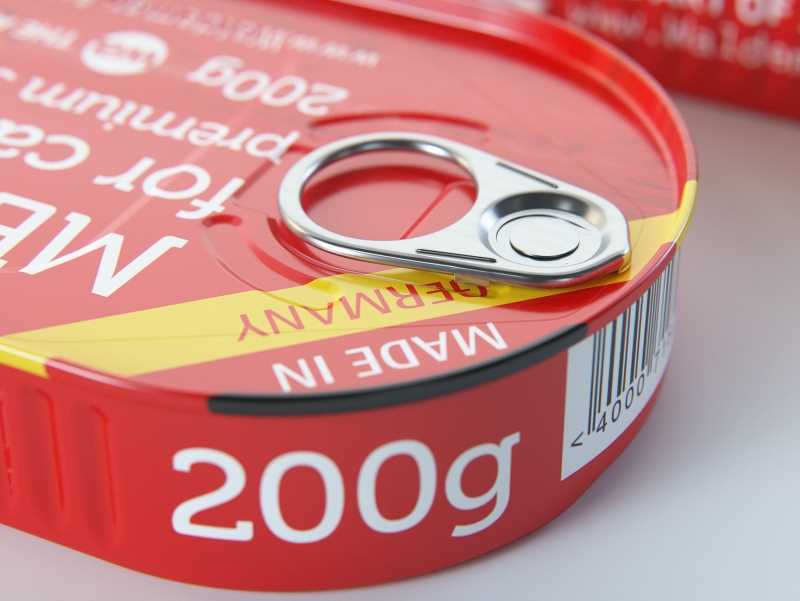 Metal Can 200g for canned fish food packaging 3D model pack with pull tab