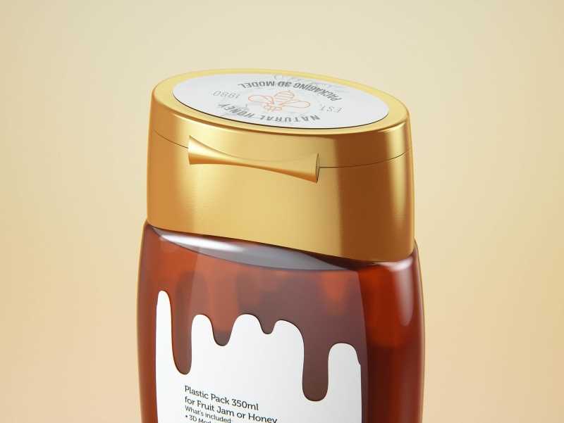 Flower Honey Plastic Pack 350g Packaging 3D model