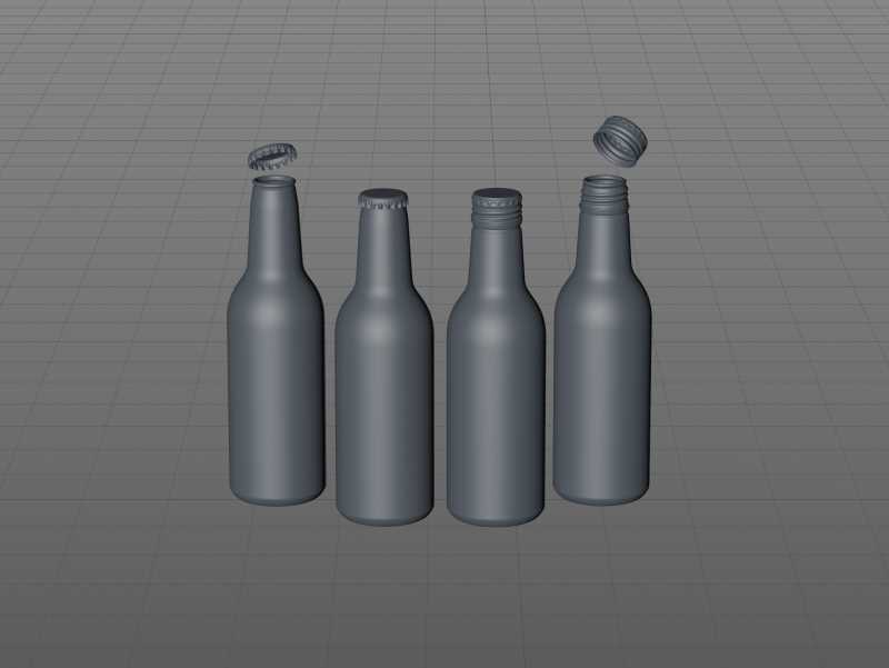 Ball/Rexam Fusion metal bottle 330ml premium 3d model with ROPP and Crown closures