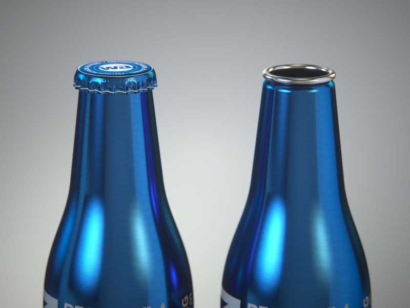 Ball/Rexam Fusion metal bottle 250ml premium 3d model with ROPP and Crown closures
