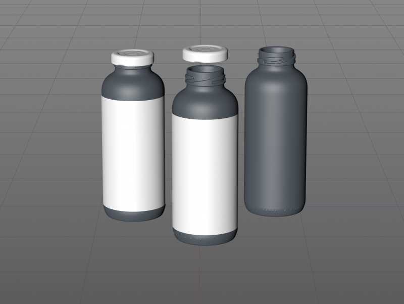 Packaging 3D model of Baby Food Juice Glass Bottle 330ml
