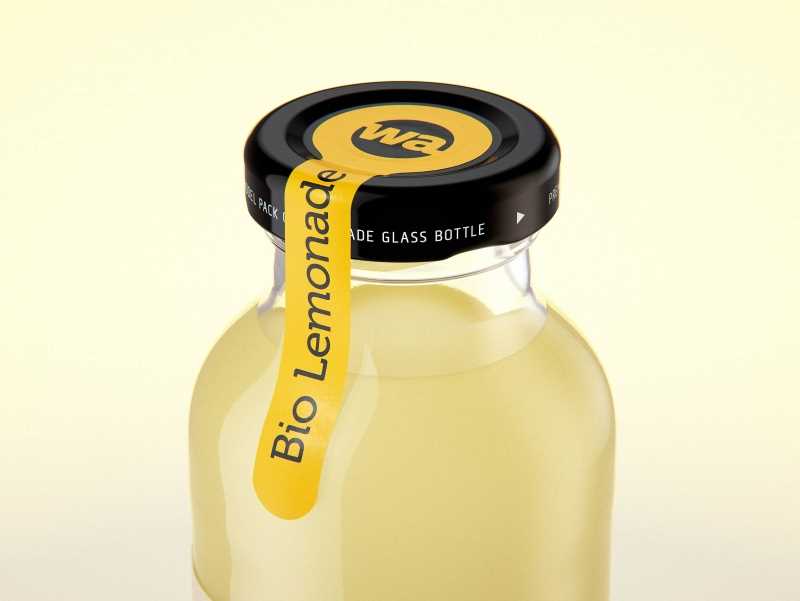 Packaging 3D model of Bio Lemonade Glass Bottle 330ml