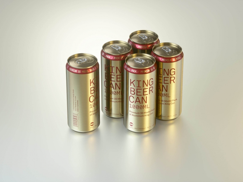 Rexam/Ball Aluminum KING Beer Can 1000ml premium packaging 3D model