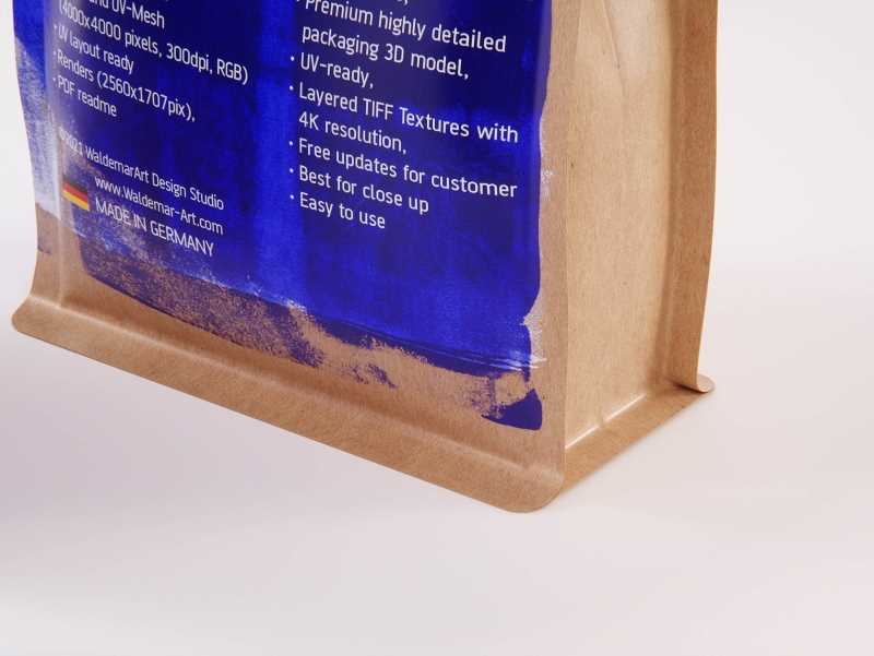Paper Coffee Bag 250g with ZIP closure packaging 3D model