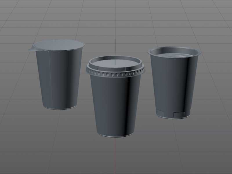 Yogurt Plastic Cup 400ml Premium packaging 3D model