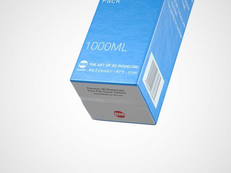 Elopak Pure-Pak Classic 1000ml (no opening) Premium carton packaging 3D model pack