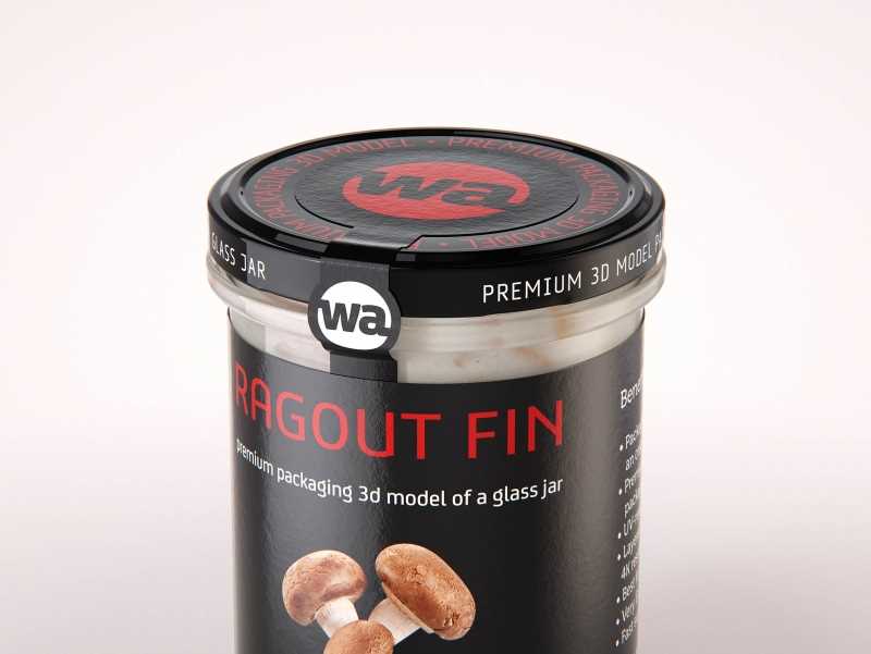 Ragout Fin 380g glass jar packaging 3d model