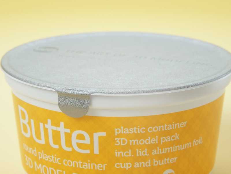 Butter Round Plastic Container 500g Packagin 3D model pack