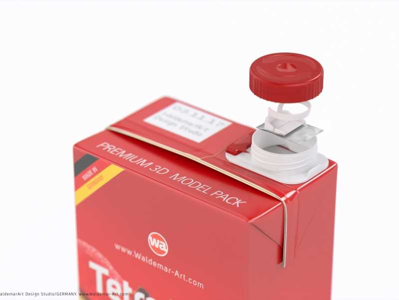 Tetra Pack Brick Slim 1000ml with SlimCap Premium packaging 3D model pak
