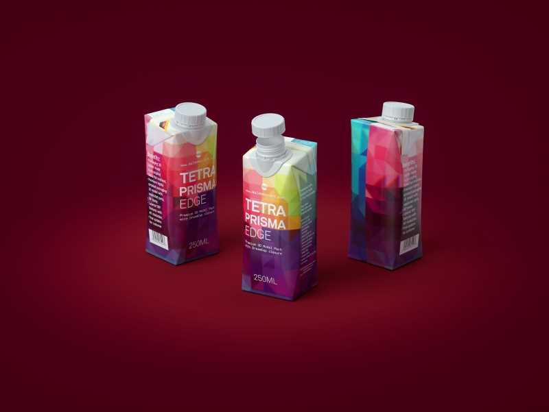 Tetra Pack Prisma EDGE 250ml Premium carton packaging 3D model pak