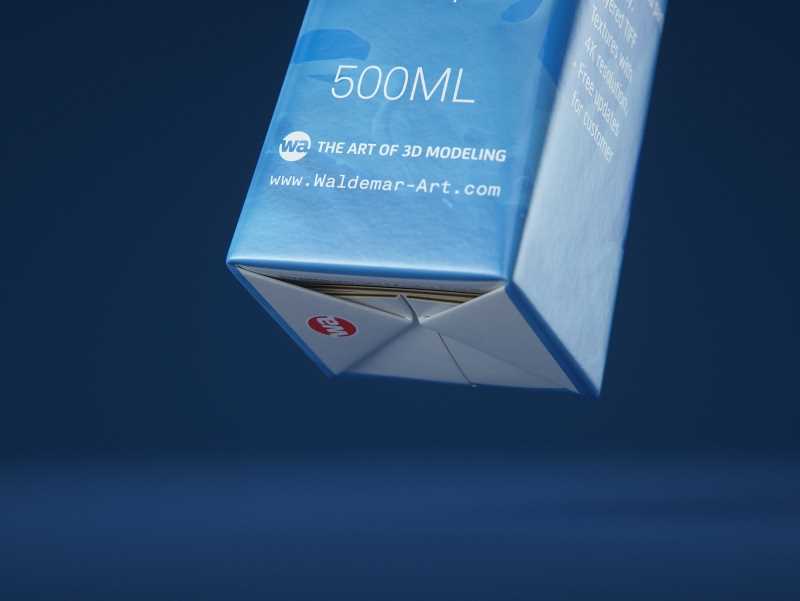 Tetra Top MIDI 500ml 3D model of carton package with Eifel O38 closure