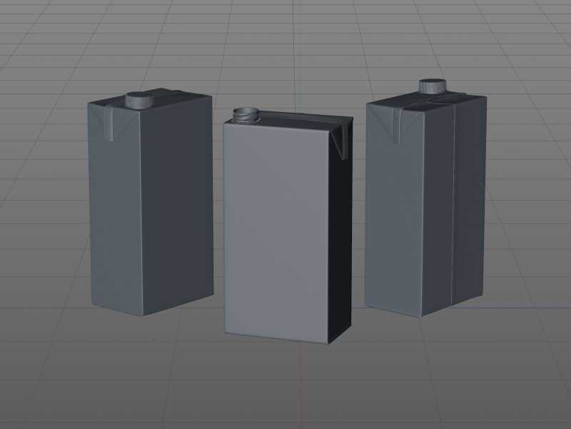 3D model pak of Tetra Pack Brick Mid 1000ml with LightCap 24 opening