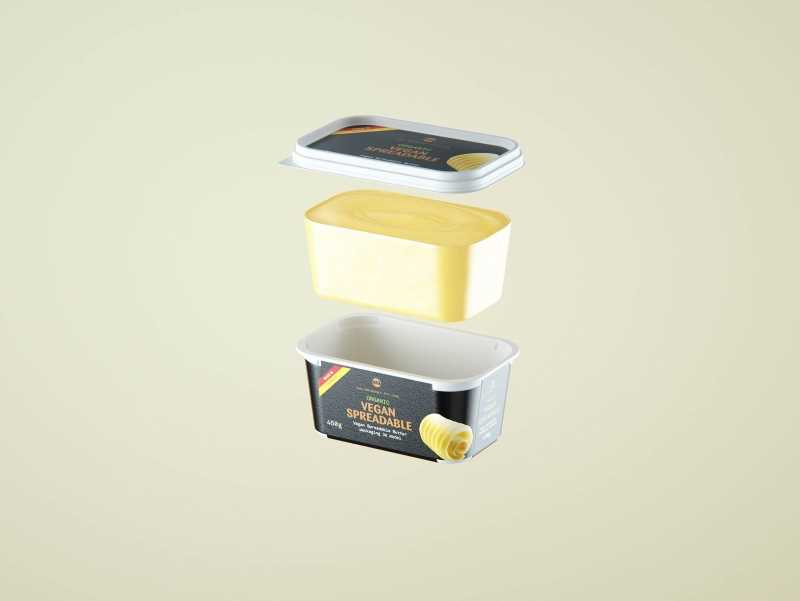 Vegan Spreadable Butter plastic container 450g packaging 3D model