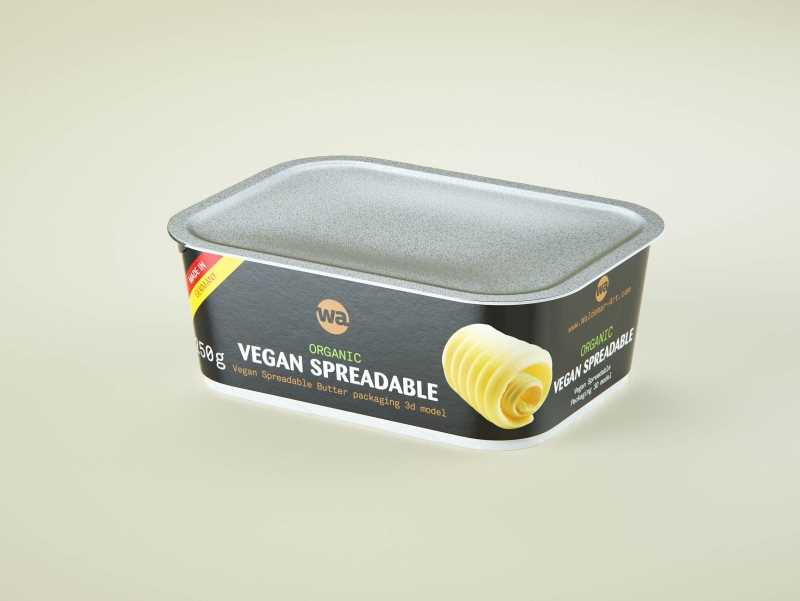 Vegan Spreadable Butter plastic container 250g packaging 3D model