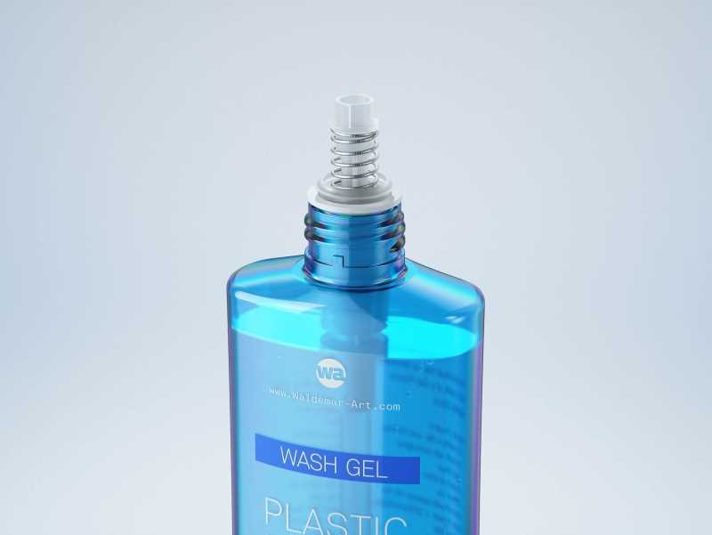 Wash Gel Plastic Bottle 200ml packaging 3D model