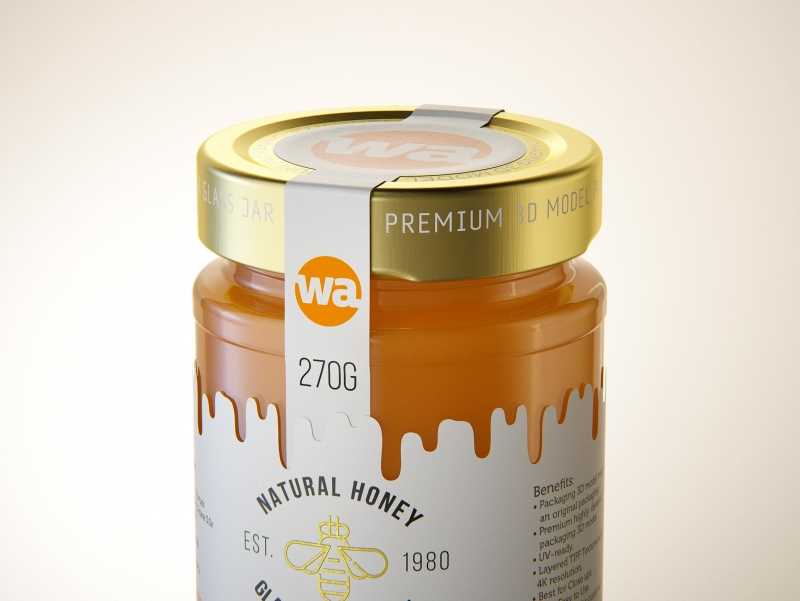 Yorkshire Honey Glass Jar 270g packaging 3d model