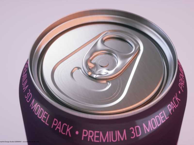 Beer/Soda Standard Aluminum Can 3d packaging model 500ml