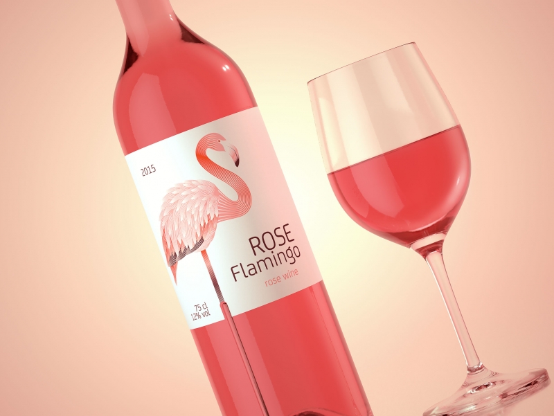 ROSE FLAMINGO - Packaging Design of Rose wine