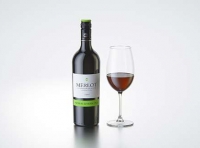 3D model of the Merlot Wine Standard Bottle 750ml with screw cap and glass of wine