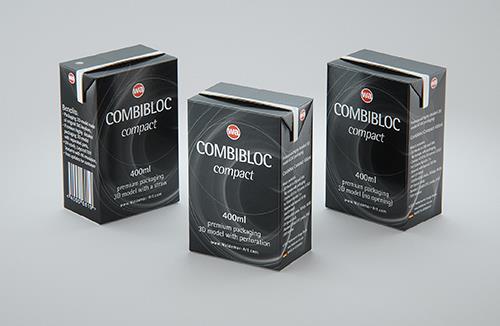 SIG combiBloc Compact 400ml with perforation, straw hole and no opening packaging 3D model