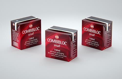 SIG CombiBloc Small 150ml with perforation and a straw hole packaging 3D model pak