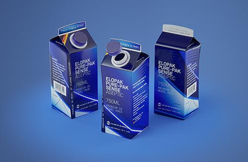 Elopak Pure-Pak Sense 750ml Premium carton packaging 3D model pack