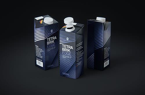 Tetra Pack Brick EDGE 1000ml Premium packaging 3D model pak with SimplyTwist34 closer