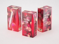 Tetra Pack Brick Slim Leaf 125ml with a Straw packaging 3D model pak