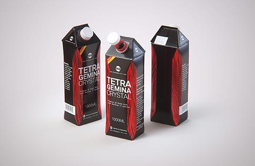 Tetra Pack Gemina Base Crystal 1000ml with HeliCap 27 Premium packaging 3d model pak.