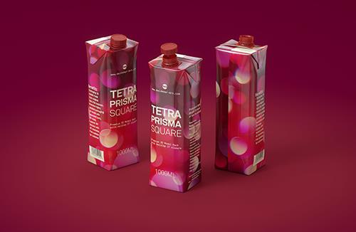 Tetra Pack Prisma Square 1000ml premium packaging 3D model pak with HeliCap 27