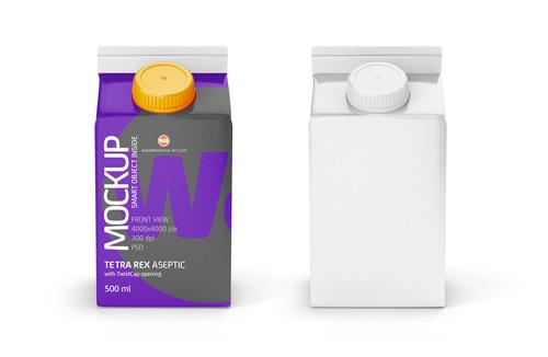 Package Mock-up of Tetra Pack Rex 500ml with TwistCap Front View