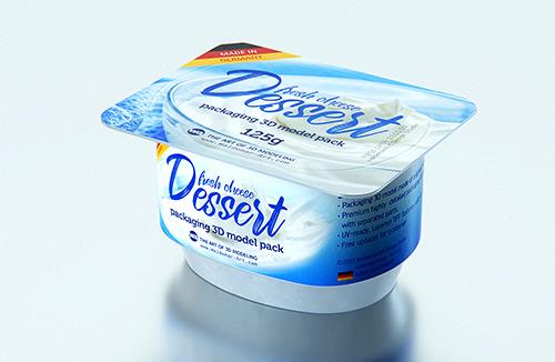 Fresh Cheese Dessert Plastic Cup 125g packaging 3D model
