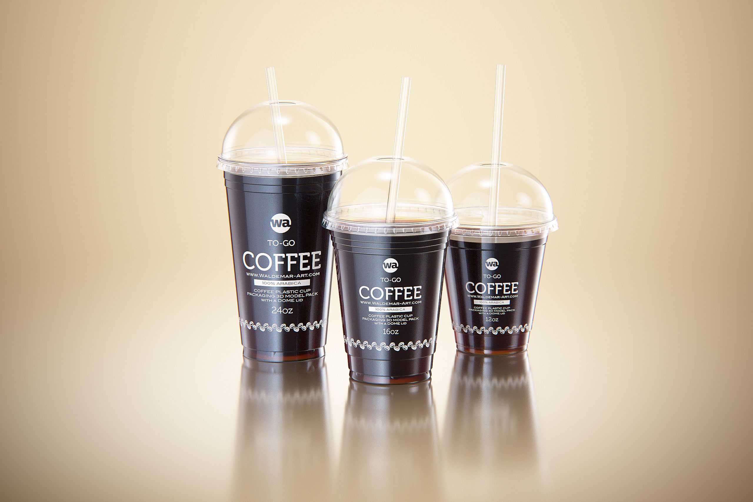 Iced Coffee Cups - Iced Coffe Cup With Lid and Straw 16 oz