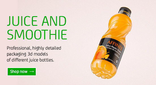 Juice and Smoothie plastic bottles premium packaging 3d models for Download