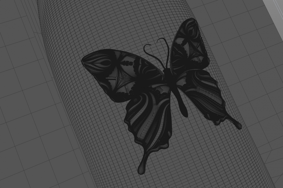 Premium Red Wine Mariposa - Butterfly 3D Model