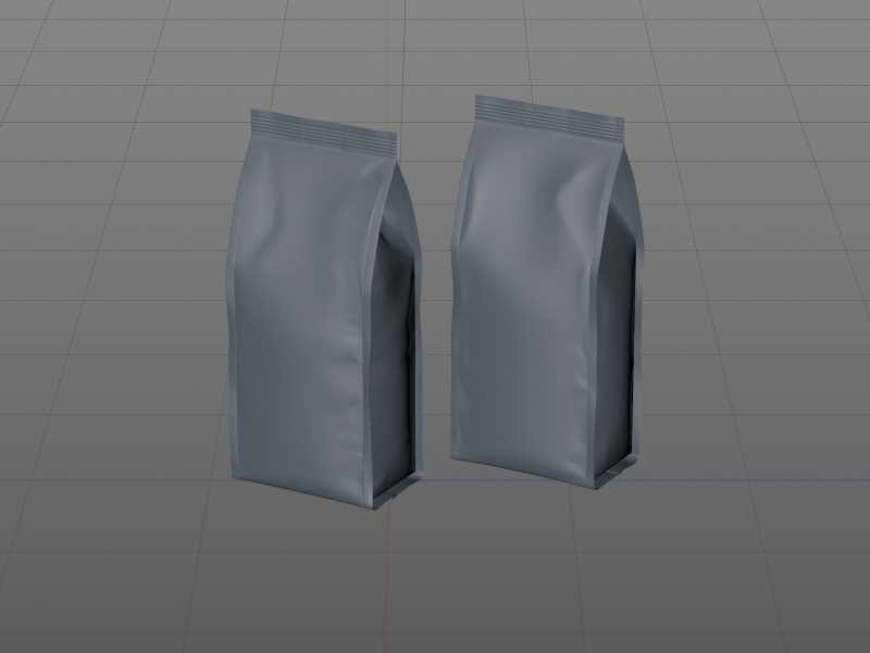 Bio Coffee beans Plastic Bag 250g packaging 3d model / WA Design Studio