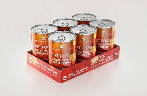 Metal Can 200g for canned fish food packaging 3D model pack with pull tab