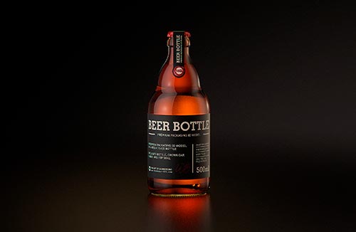 Reny - packaging 3d model of the glass bottle for cognac