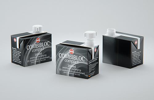 SIG combiBloc Compact 200ml with perforation, straw hole and no opening packaging 3D model