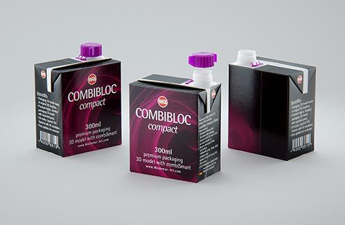 SIG combiFit Small 200ml with combiSmart closure packaging 3D model