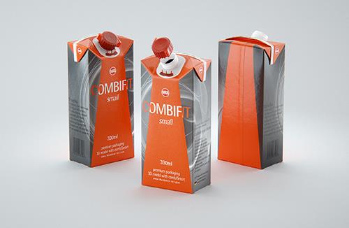 Packaging Mockup of Elopak Pure-Pak Classic-Curve 1000ml - Front view